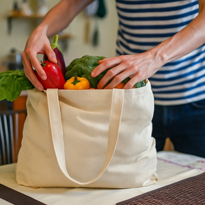 Sac fourre-tout de luxe en toile de coton de qualité supérieure avec poignée en corde pour cadeaux de mariage, produit par un fabricant leader - Product Image 3