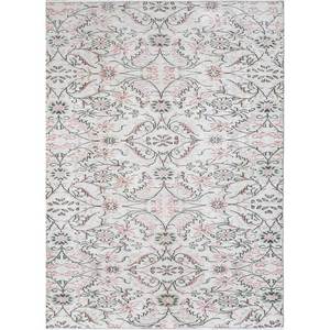 Vintage Ivory Wool Rug Pae-654 Hand Knotted with Floral Pattern for Home Living Room or <b>Car</b> <b>Decor</b> 9x12 Rectangle - Product Image 1