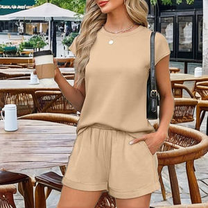 Ensemble imprimé pour homme à manches courtes, au-dessus du genou, décontracté, respirant, 100 % coton molletonné, idéal pour l'été - Product Image 1