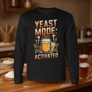 T-shirt vintage à manches longues pour la boulangerie et la brasserie, mode levure activée pour des promotions humoristiques - Product Image 3