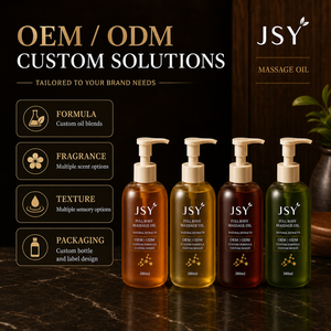 Huile de massage au ginseng et au gingembre <span class=keywords><strong>JSY</strong></span> 380ml, naturelle, chauffante, pour le corps entier, spa, Gua Sha, sans rinçage, marque privée OEM ODM, soin du corps - Product Image 4