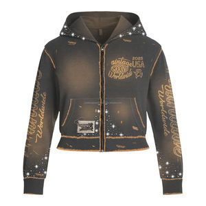 ชุดสตรีทแวร์แบบยูนิเซ็กซ์ สไตล์ซันเฟด ทรงขาบาน ชุดวอร์มลายฟอกสี  เสื้อฮู้ดดี้ กางเกงวอร์ม พิมพ์ลาย DTG  แบบทำเก่า  ชุดแทรคสูทผู้ชาย - Product Image 4