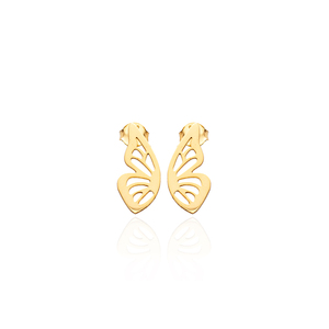 925 Sterling <b>Silver</b> Butterfly Wing <b>Stud</b> <b>Earrings</b> for Women Gold Plated Cutout Minimalist Fashion Jewelry Wholesale - Product Image 4