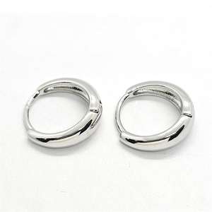 Pendientes de Aro Huggie Geométricos Clásicos Pulidos de 16 mm de Grosor con Circonita, Plata 925, Joyería para Mujer, Regalo de Aniversario - Product Image 3