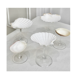 Scallop Wine <b>Glass</b> and Seashell Cup Coastal Themed Handmade Drinkware for Export and Gift Shops - Product Image 1