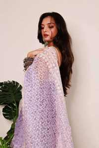 Sari en tissu organza pour fête de travail lourde, tenue traditionnelle indienne, idéal pour les événements spéciaux, qualité d'exportation - Product Image 2