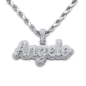 D'VINS JEWELS Hip Hop <b>Pendant</b> 14K <b>Solid</b> <b>Gold</b> Lab Grown Diamond Filled Round Brilliant Cut Unisex Classic Style - Product Image 1