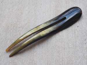 Palillo de pelo de cuerno de búfalo hecho a mano, estilo Vintage, moño clásico, accesorios para el cabello para mujeres de la India - Product Image 5