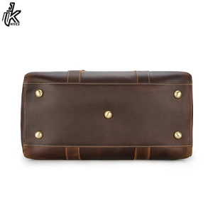 กระเป๋าเดินทางหนังแท้สีน้ำตาลสไตล์เรโทรสำหรับผู้ชาย ทำด้วยมือ หนังวัวแบบ Crazy Horse - Product Image 5