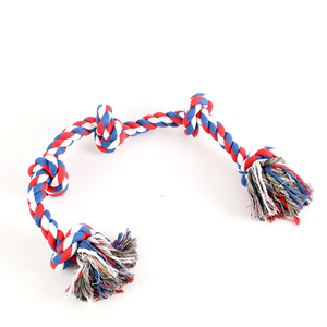 Juguetes de Cuerda para Perros Five Knots, Juguete Masticable de Algodón Trenzado Resistente para Cachorros, Cuidado Dental, Juego Interactivo de Tirar para Perros - Product Image 1