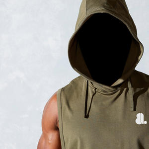 Camiseta sin Mangas para Hombre con Bordado y Tejido de Fibra de Bambú y Algodón para Entrenamiento - Product Image 3