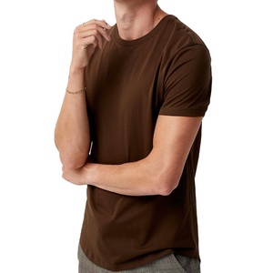 T-Shirt Brun Uni Homme Premium Coton Biologique Confort Personnalisable T-shirt Marron Foncé - Product Image 1