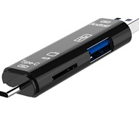 SENYE 3-en-1 Type-C/USB/MICRO vers lecteur de carte externe OTG prend en charge les cartes SD et TF pour ordinateur portable/téléphone