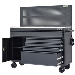 Coffre d'atelier mobile en acier à 5 tiroirs de 132 cm de large, personnalisable OEM ODM, armoire à outils - Product Image 3