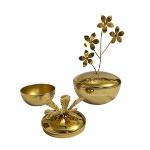 Gold Color Metal <b>Candle</b> Jar Handmade Best Shape <b>Candle</b> Vessels for Home and Christmas Table Top Decor Customized Sizes - Product Image 4