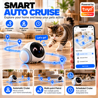Caméra Robot Connectée Tuya Smart Wifi pour Animaux de Compagnie 1080P, WiFi Double Bande, Surveillance Intérieure Mobile, Suivi Laser, Audio Bidirectionnel, Avec Roues