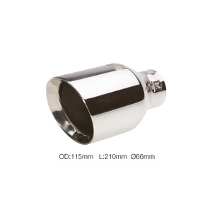 Terminale rotondo da 66 mm inclinato in acciaio inossidabile - Product Image 1
