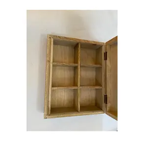 Eco-friendly wood spice box Spice Rack Container Box Hand Crafted Square Wood Spice at wholesale price