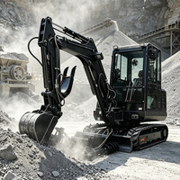 Mini-excavatrice compacte de 3,5 tonnes, moteur Kubota, pompe à piston, norme Euro 5, pour travaux d'aménagement paysager