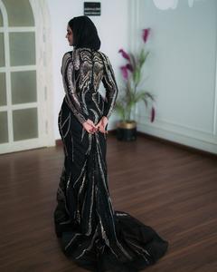 Abaya Dubai Traditionnelle en Chiffon Fait Main, Coupe Trapèze, pour Occasions Spéciales, en Soie Soyeuse Anti-Froissement, Manches Longues, Élégante avec Dentelle, pour Adultes Musulmanes - Product Image 2