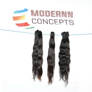 Barato crudo natural al por mayor de cabello humano virgen proveedor sedoso ondulado paquetes 100% extensiones de cabello humano indio sin procesar - Product Image 2