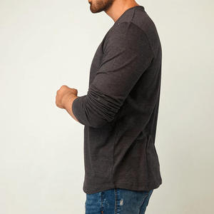 Top Quality Men <b>Long</b> Sleeve V Neck Cotton T <b>Shirt</b> V Neck T <b>Shirt</b> Custom Logo Men <b>Long</b> Sleeve V Neck <b>Tee</b> - Product Image 5