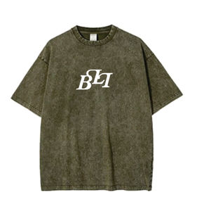 <b>Men's</b> Heavyweight Oversized 240GSM 100% Cotton Breathable Vintage T-Shirt Custom Acid <b>Wash</b> Summer Streetwear Style - Product Image 4