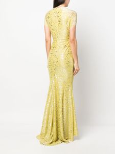 Vestido de noche de satén Antiestático de lujo con lentejuelas sin mangas cuello Halter silueta recta para fiestas de graduación eventos formales - Product Image 3