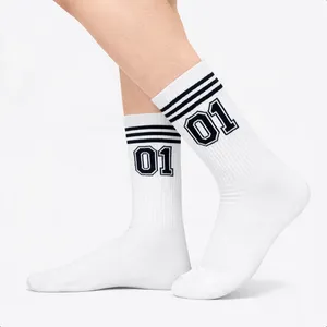 Chaussettes de sport colorées à motifs, logo personnalisable, compression et respirabilité pour la saison cycliste d'automne des garçons, numéro 01 - Product Image 2