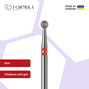Broca de Diamante Profi para Uñas, 3.0mm, Acero Inoxidable Rojo, para un Acabado Liso de Cutículas - Product Image 1