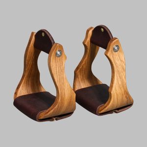 Étriers de course de chevaux personnalisés de qualité supérieure Anglais en bois Western Wood Leather Safety First! Équipement d'équitation - Product Image 1