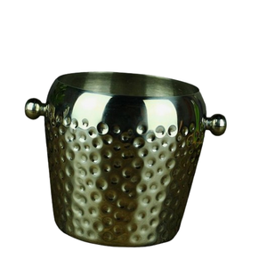 Cubitera de Acero Inoxidable Hecha a Mano con Diseño Martillado, Acabado en Oro Rosa, para Enfriar Vino y Cerveza - Product Image 4