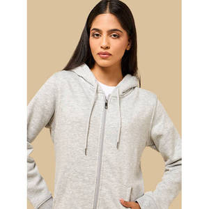 Women's <b>Plain</b> Zip <b>Hoodie</b> Fleece Eco-Friendly Lined Full Zip Sweatshirt Regular Fit Long Sleeve Casual Solid Color Everyday Wea - Product Image 4