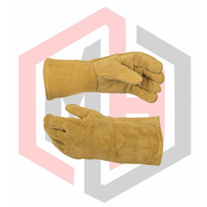 Guantes de Cuero Resistentes al Calor para Barbacoa, Guantes Profesionales de Soldadura Dorados con Costuras de Kevlar, Antiestáticos, Resistentes a Desgarros y Libres de Silicona - Product Image 6