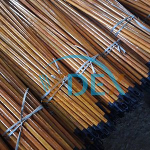 Vietnamese Eucalyptus Wood Color Handmade Broom <b>Stick</b> with Long Cable PVC Coated Household Item Fancy Broom Handle - Product Image 5