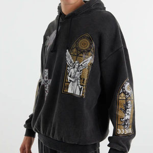 Sweat-shirt à col rond oversize en coton mélangé avec logo personnalisé pour garçons Sweat à capuche de haute qualité pour hommes - Product Image 6