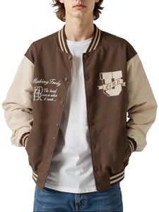 Top Tendance Élégant Lettermen Vestes D'hiver Personnaliser 3D Broderie Varsity Veste Pour Hommes Haute Qualité En Gros Vestes - Product Image 3