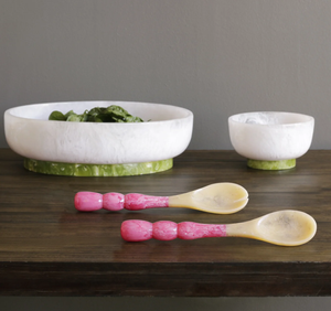 Fancy Resin <b>Salad</b> <b>Server</b> Bowl With Resin Spoon Round Medium Size Hot Selling Dinner Set Bowl - Product Image 1