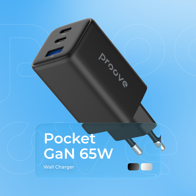 Wall Charger Proove Pocket GaN 65W (2*Type-C + USB)