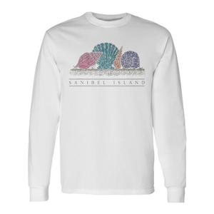 T-shirt da spiaggia a maniche lunghe con grafica conchiglie di Sanibel Island - Prodotto promozionale - Product Image 1