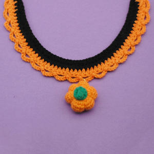 Collares para Mascotas de Moda Popular 2025, Sombreros de Calabaza Hechos a Mano para Halloween, Decoración - Product Image 6