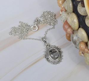 Colgante de moda de rutilo negro hecho a mano, colgante de piedras preciosas de Plata de Ley 925, joyería, colgante de diseñador de forma ovalada, regalo para ella - Product Image 4