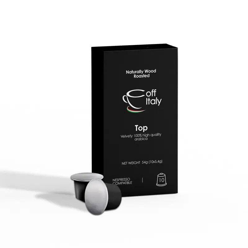 Private Label Custom Coffitaly compatible Nesp resso Aluminium Coffee Capsules TOP ARABICA 10 pcs per box