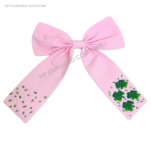 Beaded Hair Bows Hair Accessories Handcrafted Seed Beaded <b>Sports</b> alligator Tail Bows Beaded Trendy <b>Headband</b> Beaded Bows - Product Image 4