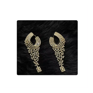 Bijoux en diamant CVD Boucles d'oreilles fantaisie Boucles d'oreilles en diamant CVD en or jaune 14kt Boucles d'oreilles diamants CVD Fabricant de bijoux de mode - Product Image 1