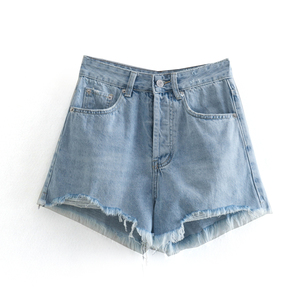 Pantalones cortos de mezclilla informales personalizados OEM para mujer, moda 2024, pantalones cortos de mezclilla calientes para mujer, conjuntos de pantalones cortos de mezclilla con bolsillo de verano personalizados para mujer - Product Image 3