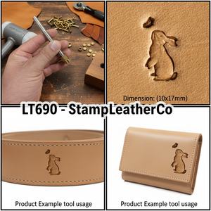 LT690 Lapin assis Lapin 10x17mm (2/5 \ "X 2/3 \") Tampon en cuir pour l'artisanat - Product Image 1