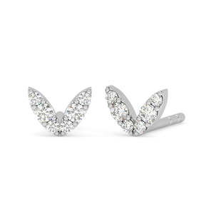 ซื้อต่างหูเงินแท้ 925 พรีเมียมสำหรับผู้หญิงและเด็กผู้หญิง ต่างหูแบบติดหูรูปผีเสื้อประดับเพชรทรงหยดน้ำ 14K ทองคำ - Product Image 1