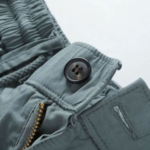 Pantalones Cortos Cargo de Alta Calidad para Hombre, Cintura Elástica, Tiro Medio, Color Sólido, Casuales, Transpirables, Impermeables, de Secado Rápido, Nailon/Algodón - Product Image 6
