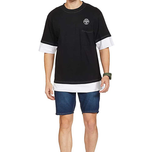 T-shirt décontracté surdimensionné personnalisé pour homme, grande taille, en tissu jersey respirant 240 GSM, avec impression en relief et motif logo délavé - Product Image 5